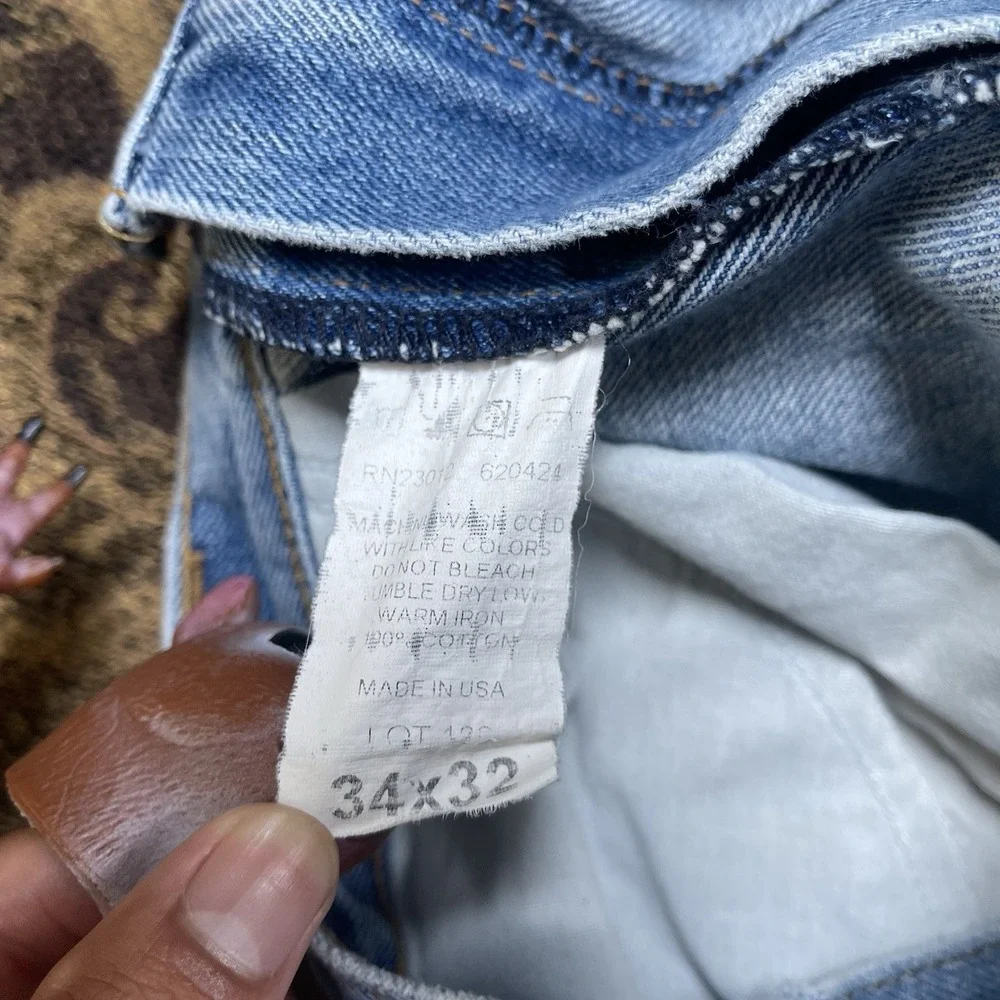Vtg Round House Jeans Mens Size 34x32 Blue Light Denim Pants Made In USA
